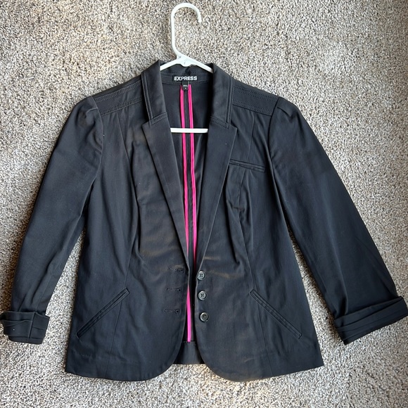 Express Size 0 Slate Grey Jacket VGUC - Picture 1 of 7